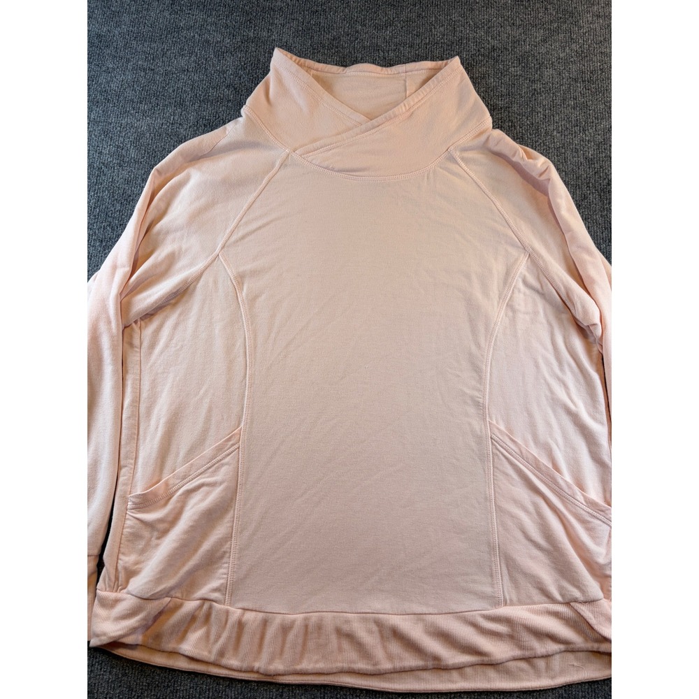 Yogalicious Womens XXL Ballerina Pink Cowl Neck Pullover Pockets 980177669